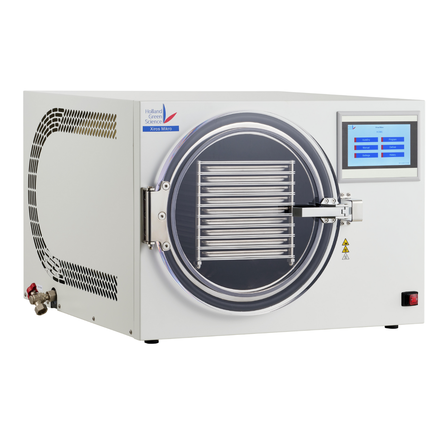 Holland Green Science Xiros Mikro Freeze Dryer with the door shut